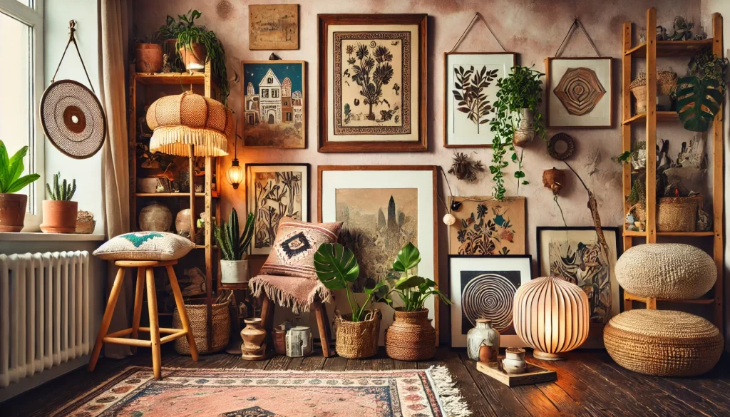 Design Hack #4 - Decorate Like a Pro (Without Breaking the Bank). A Cozy, Bohemian Inspired Corner Decorated With Thrifted Items
